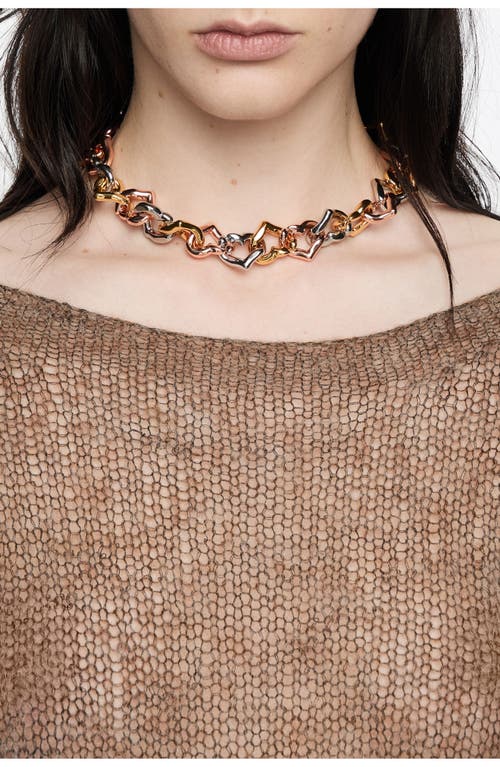 Bimba Y Lola Three-tone Heart Chain Necklace In Gold