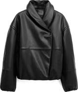 MANGO Oversize Leather Jacket