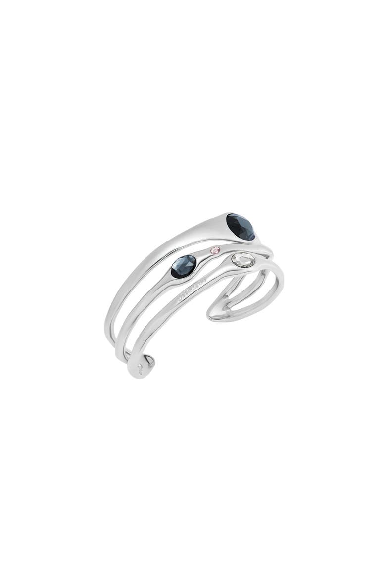 Rigid Crystal Bangle, Alternate, color, Silver