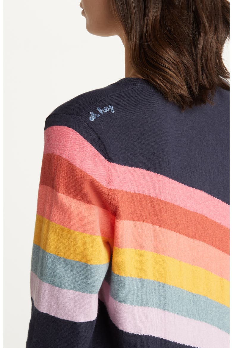 Sunset Icon Cotton Crewneck Sweater, Alternate, color, NAVY