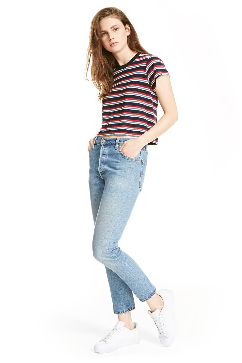 Reconstructed High Waist Ankle Crop Jeans, Alternate, color, NO DESTRUCTION