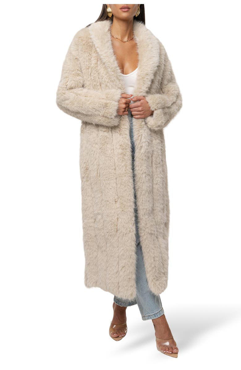 JLUXLABEL Manhattan Faux Fur Coat, Alternate, color, Beige
