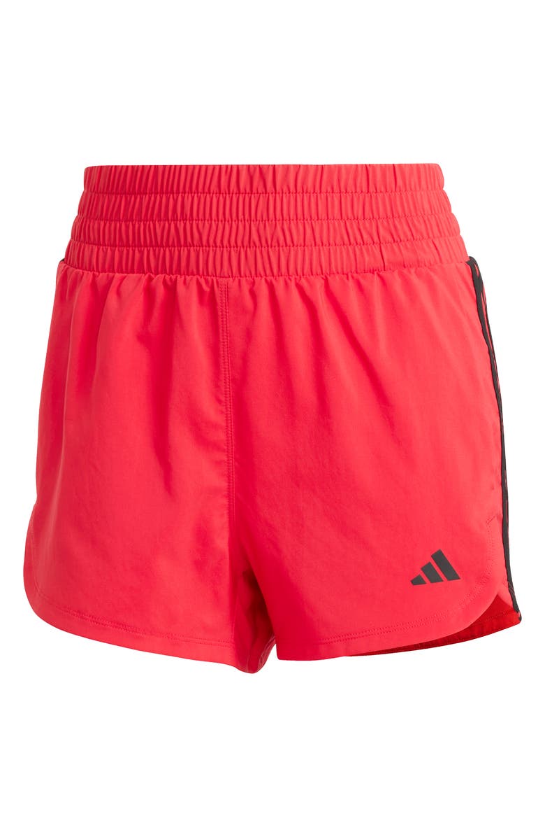 adidas Pacer High Waist Recycled Polyester Shorts, Alternate, color, 