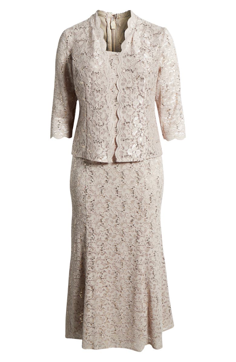 SL FASHIONS Long Fit & Flare Jacket Dress, Main, color,