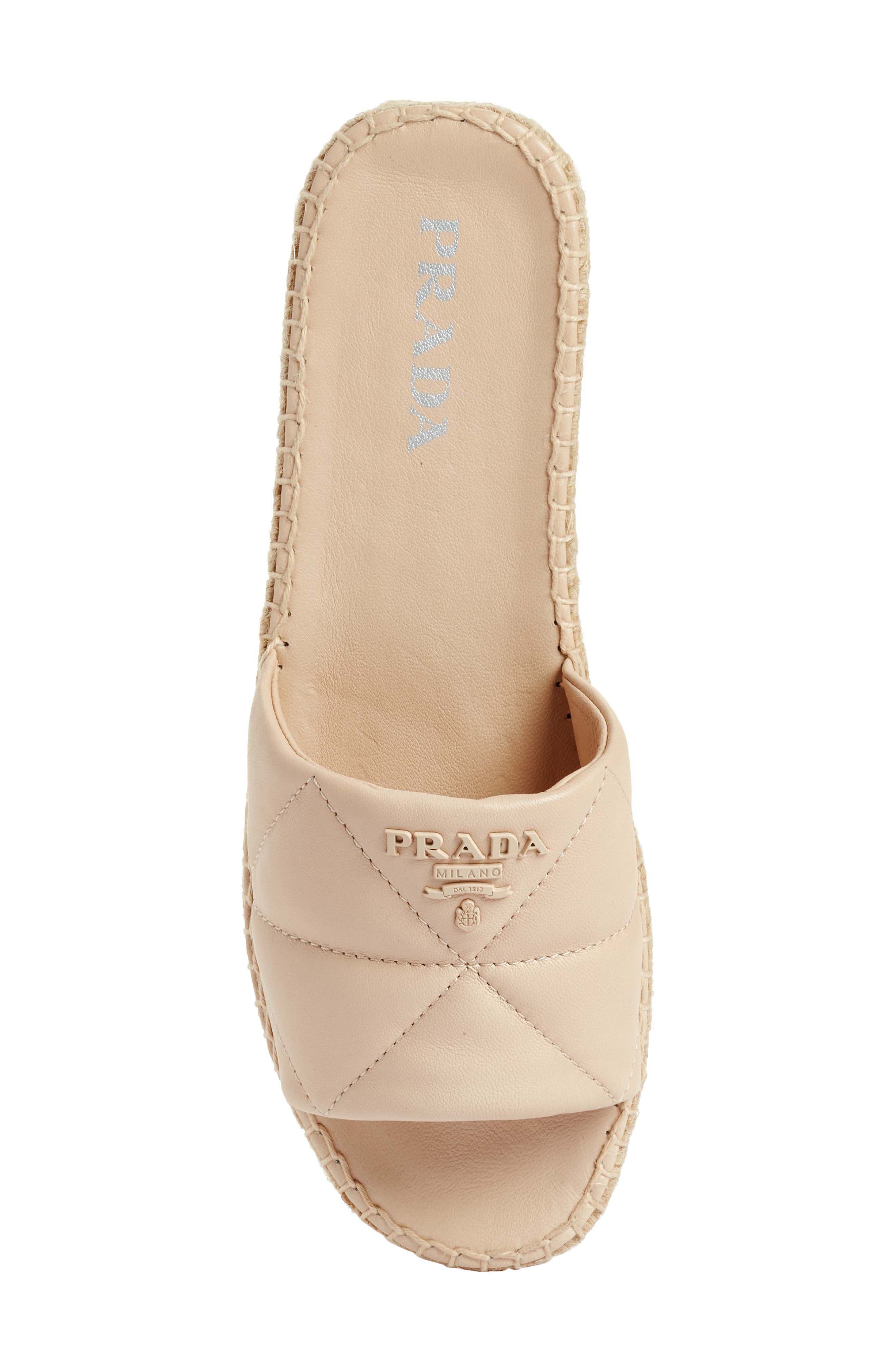 Quilted Leather Slide Sandal, Alternate, color, DESERTO