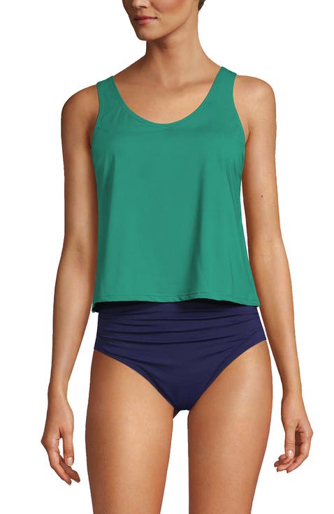 Chlorine Resistant V Neck One Piece Fauxkini Swimsuit