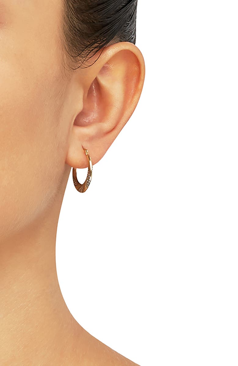 Frankie & Zoe Textured Two-Tone Hoop Earrings, Alternate, color, Two-Tone