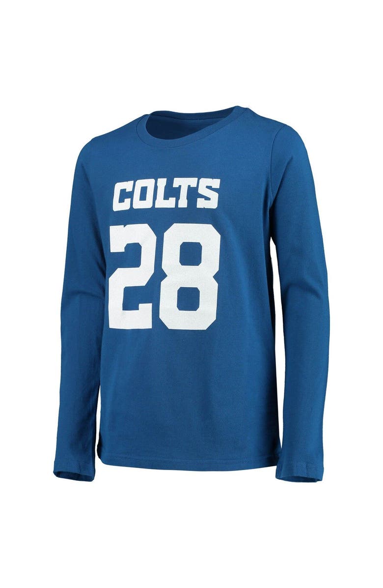 Outerstuff Youth Jonathan Taylor Royal Indianapolis Colts Mainliner Player Name & Number Long Sleeve T-Shirt, Alternate, color, 