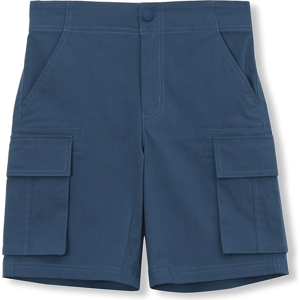 Lands' End Boys Stretch Canvas Utility Cargo Shorts In Dark Blue