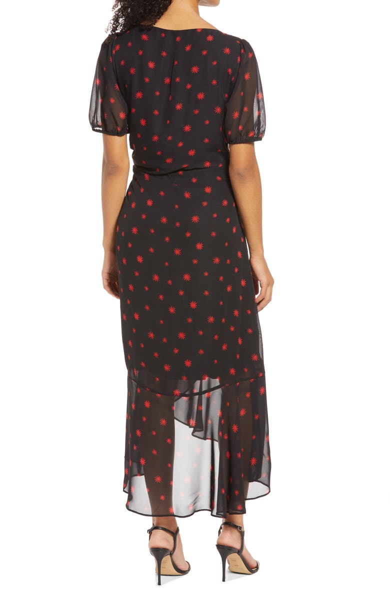 Julia Jordan Ruched High-Low Midi Dress, Alternate, color, 