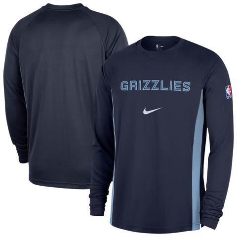 Men's Nike Navy Memphis Grizzlies 2025/26 Authentic Pre-Game Legend Dri-FIT Long Sleeve Shooting Shirt