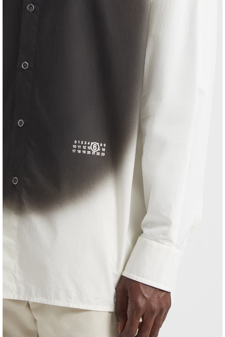 Spray Dot Motif Button-Up Shirt, Alternate, color, OFF WHITE