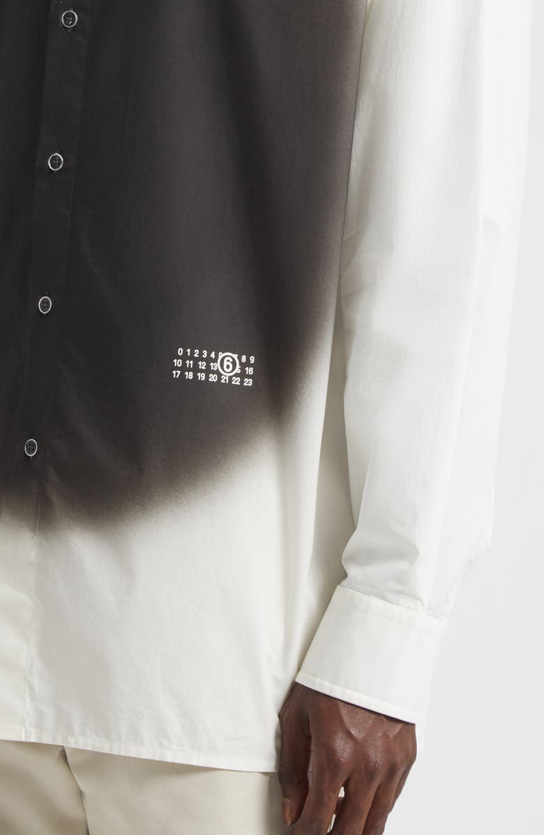 MM6 Maison Margiela Spray Dot Motif Button-Up Shirt, Alternate, color, Off White