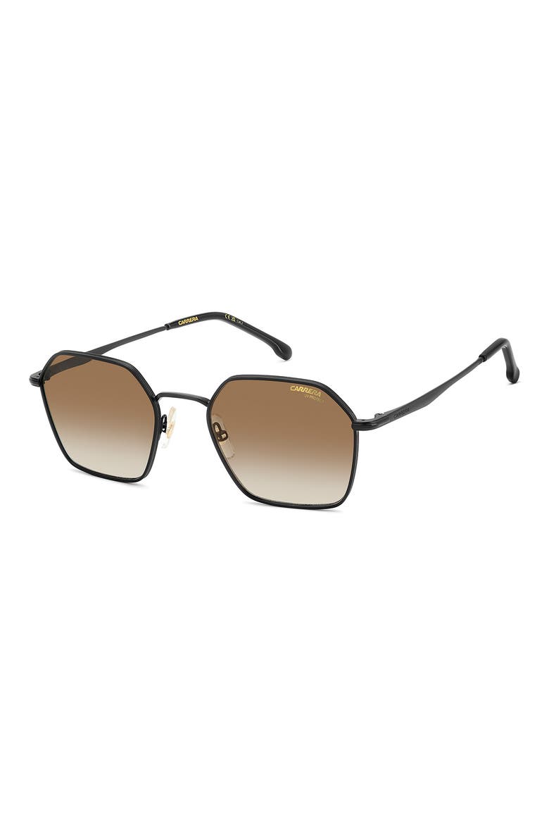 53mm Hex Metal Frame Sunglasses, Alternate, color, MATTE BLACK