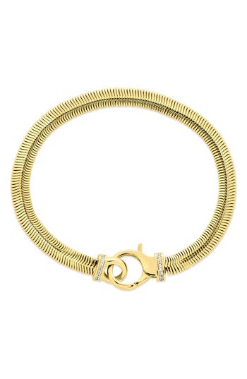 Sterling Forever Kassidy Cubic Zirconia Statement Chain Bracelet In Gold