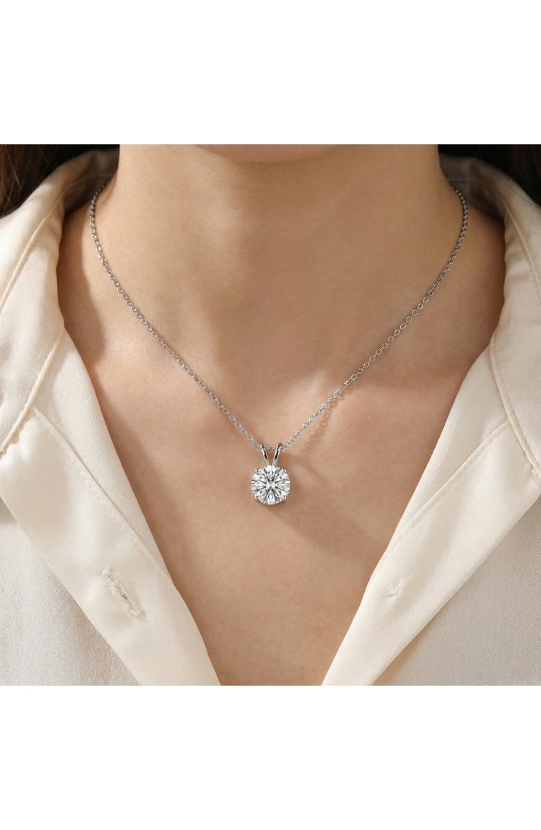 Bliss Diamond 2Ct Certified Round Diamond Solitaire Pendant 14k Gold Necklace Lab Grown, Alternate, color, 14K White Gold