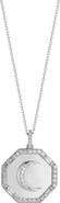 SPHERA MILANO Sterling Silver & CZ Moon Pendant Necklace