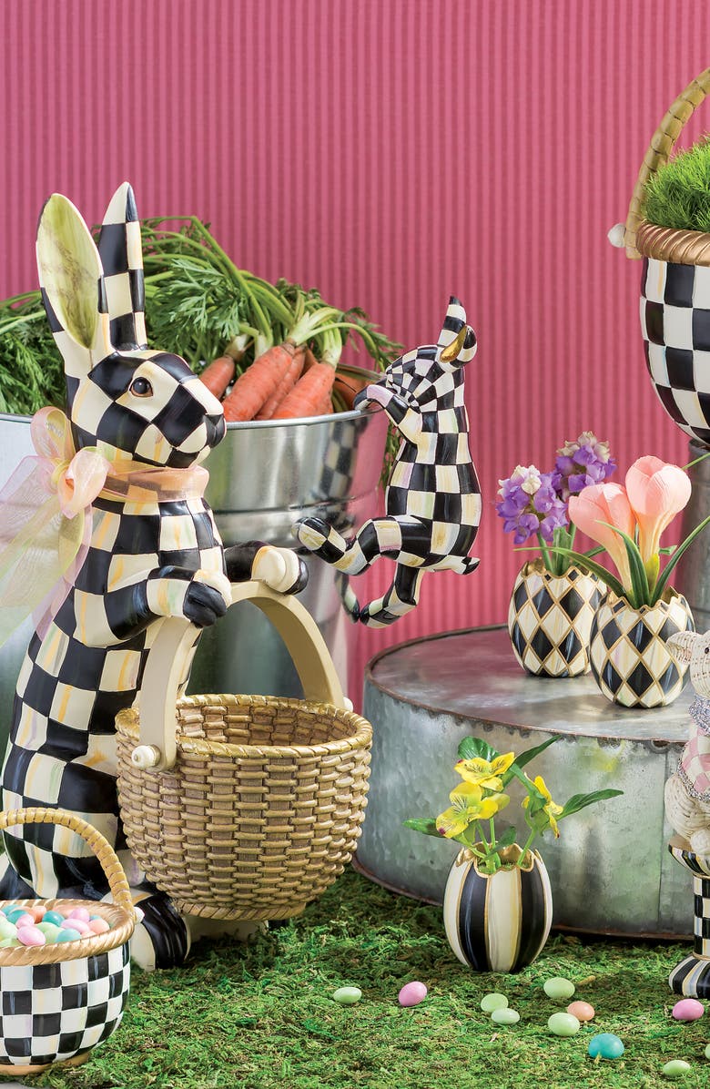 MACKENZIE CHILDS Funny Bunny Pot Climber, Alternate, color, Black