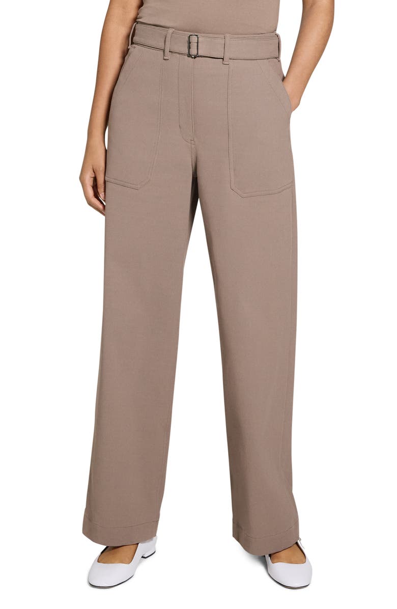 Theory Cotton Blend Utility Pants, Main, color, Walnut