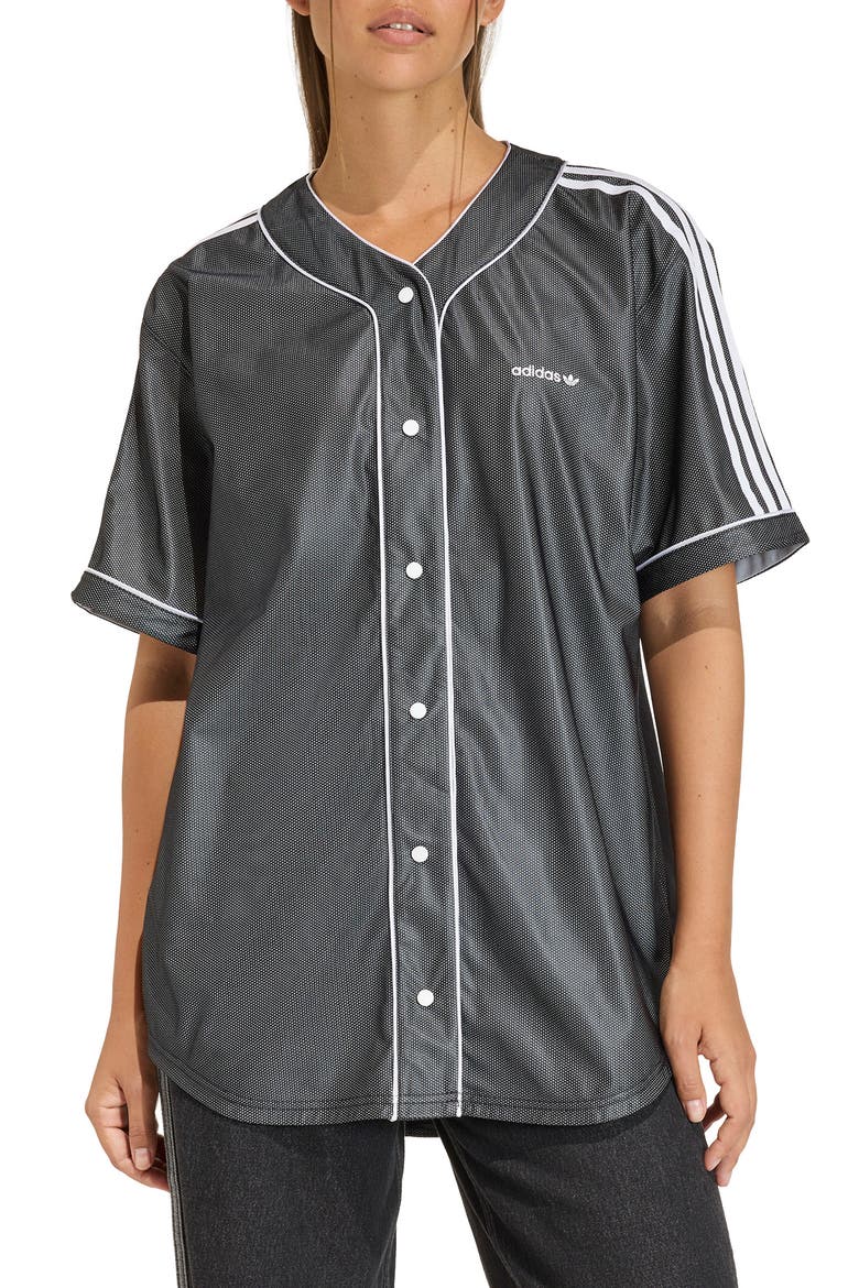 Baseball Oversize Shirt, Main, color, BLACK