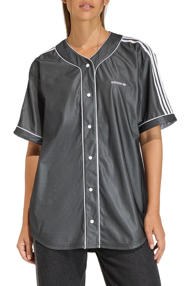 adidas Originals Baseball Oversize Shirt, Main, color, Black