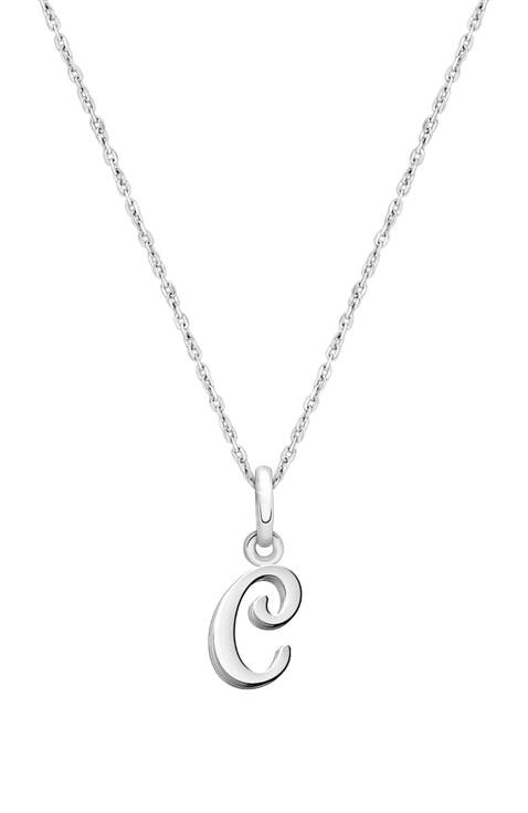 Sterling Silver Initial 12-14" Necklace