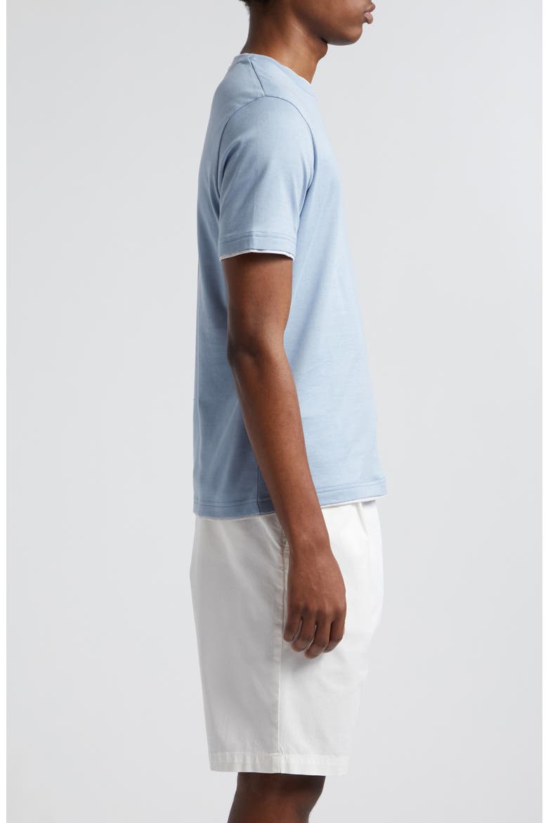 Cotton Crewneck T-Shirt, Alternate, color, BABY BLUE AND LIGHT GRAY