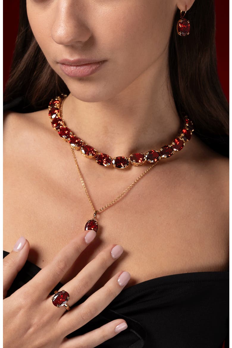 Cherry Glow Necklace, Alternate, color, Red & Gold