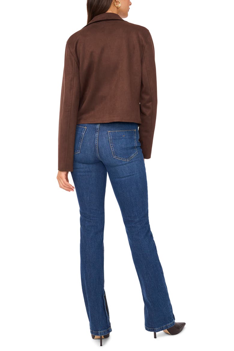 One-Button Faux Suede Jacket, Alternate, color, ESPRESSO