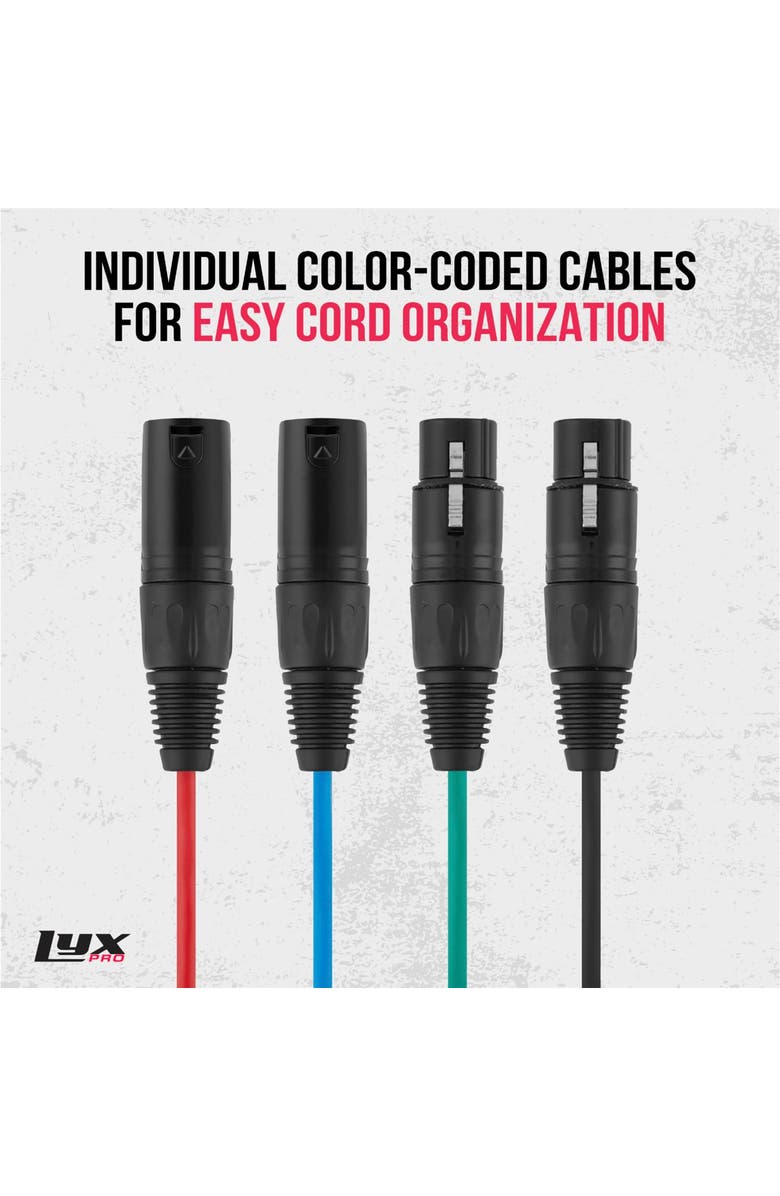 Lyxpro Audio Snake 4 Channel XLR to RJ45 Ethercon Breakout Cable for Stage & Studio, Alternate, color, 