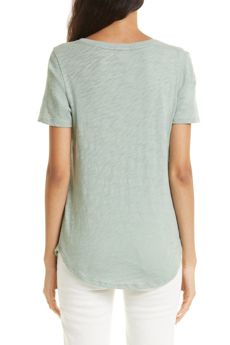 V-Neck Slub Cotton T-Shirt, Alternate, color, SURF GREEN