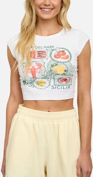 J.O.A. Sicilia Graphic Crop T-Shirt