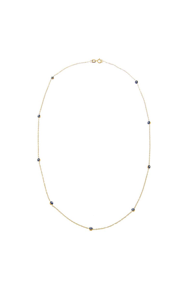 BY ADINA EDEN Sapphire Blue Evil Eye Station Necklace 14K, Alternate, color, 14K Gold