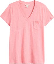 Caslon® Cotton & Modal V-Neck T-Shirt