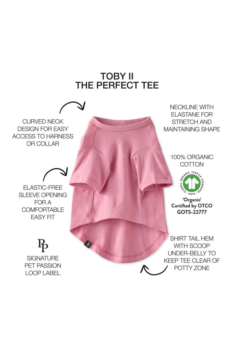 Toby II The Perfect Organic Cotton 8-Pack Dog T-Shirt, Alternate, color, PINK RAINBOW