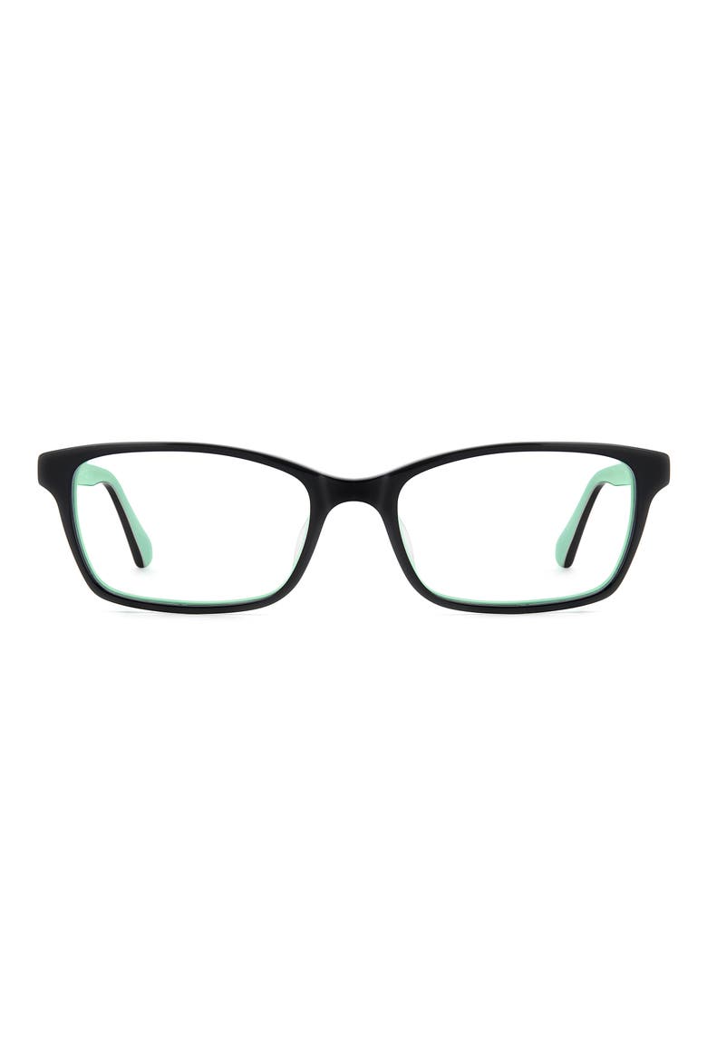 jackeline 50mm rectangular reading glasses, Main, color, BLACK GREEN