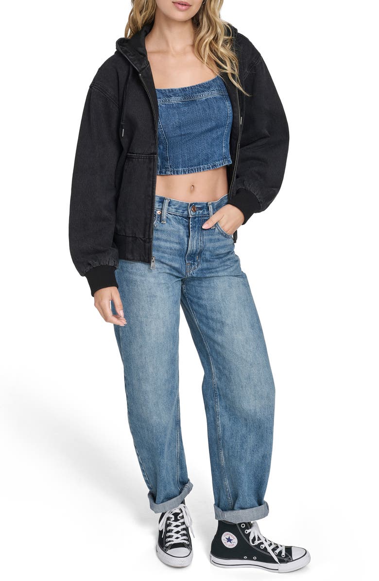 Levi's<sup>®</sup> Cotton Zip Work Hoodie, Alternate, color, Black Denim