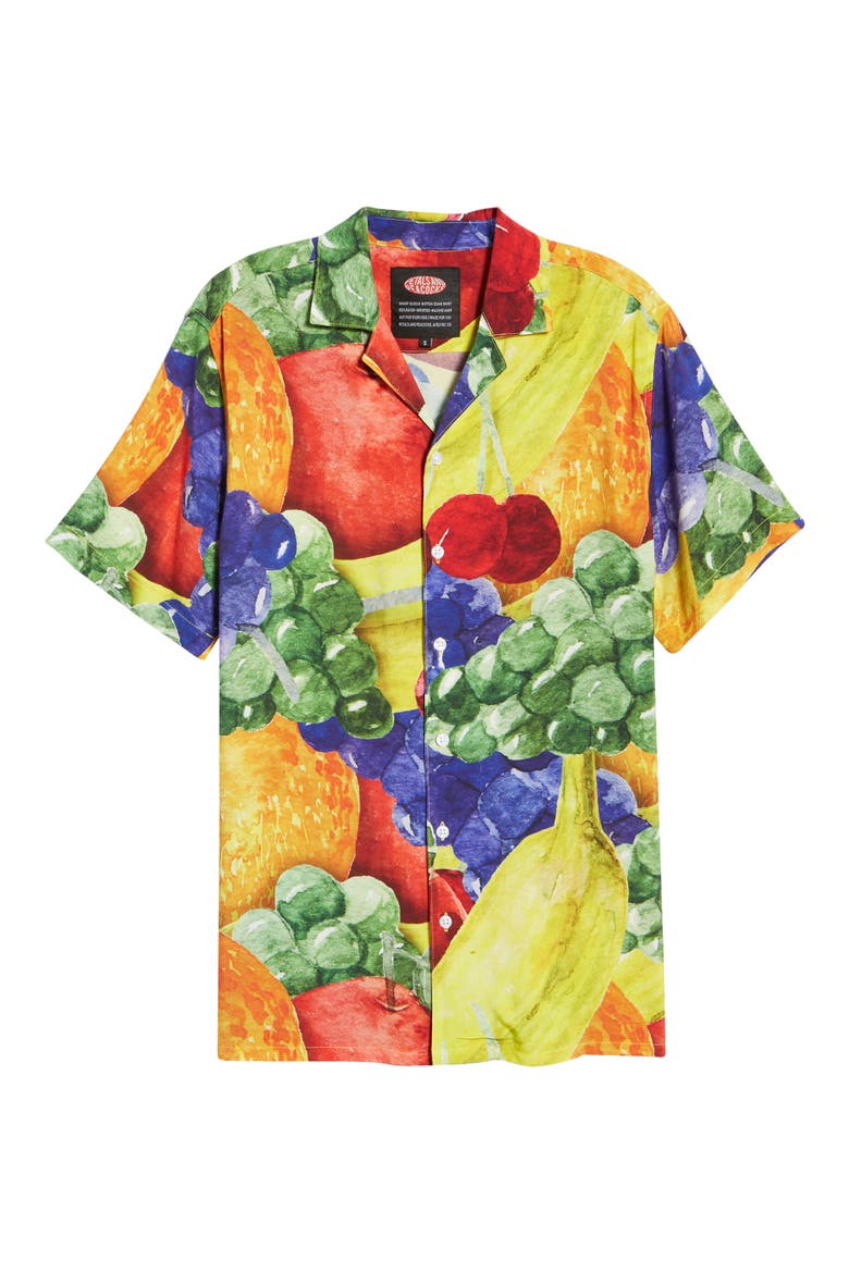 Gender Inclusive Treat Yourself Vacation Camp Shirt, Alternate, color, MULTI