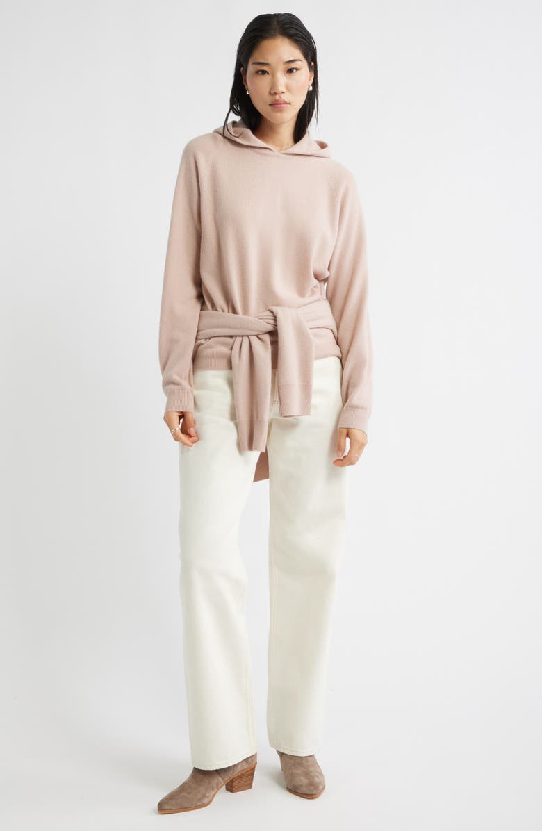 Nordstrom Cashmere Sweater Hoodie, Alternate, color, Tan Memoir