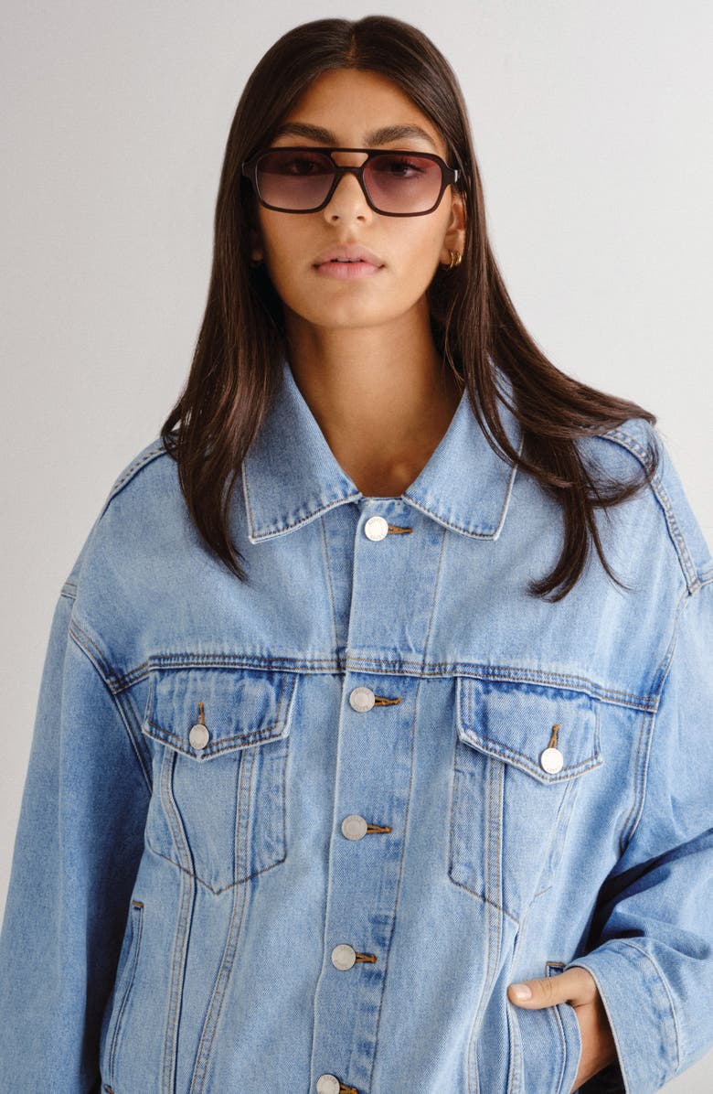 LUV LOU The Dusty 54mm Aviator Sunglasses, Alternate, color, 