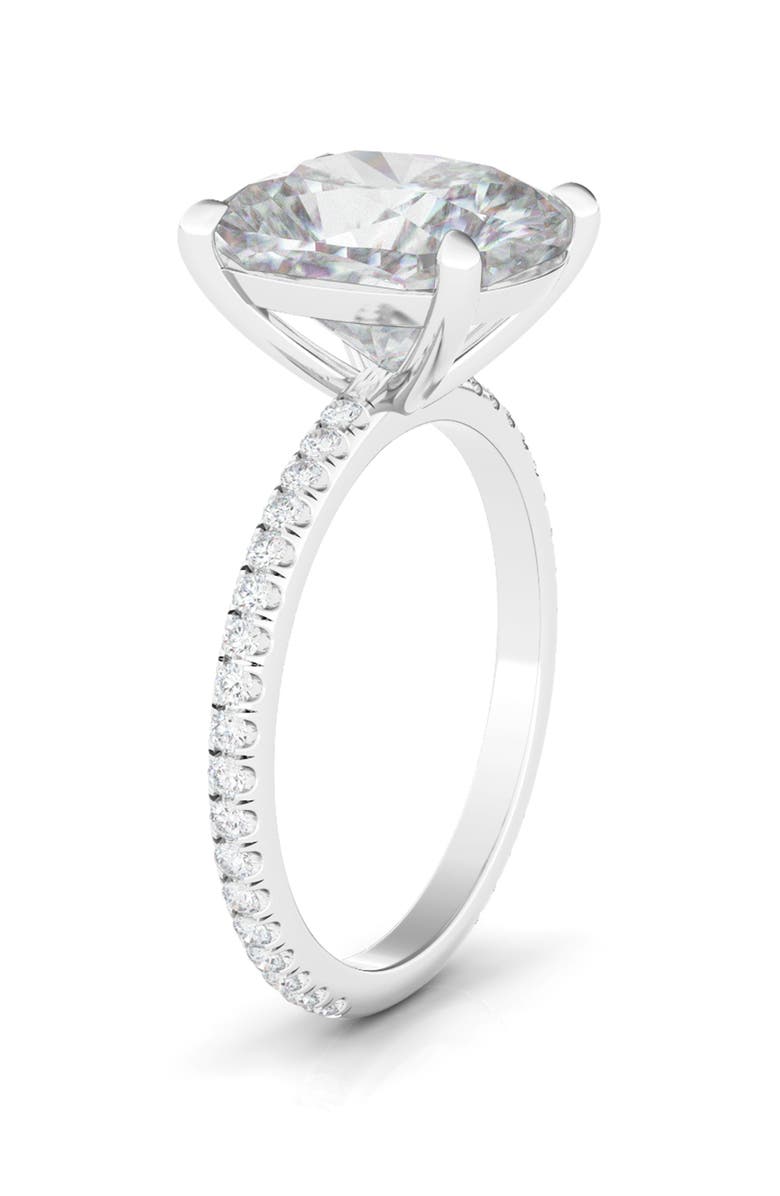 Everyday By HauteCarat 18K White Gold Cushion Cut Lab Created Diamond Engagement Ring, Alternate, color, 