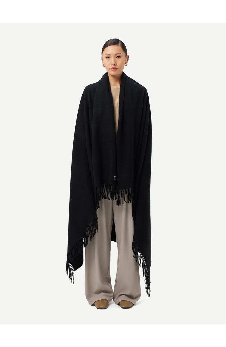 GOBI Mongolian Cashmere Large Blanket With Fringe, Alternate, color, Black