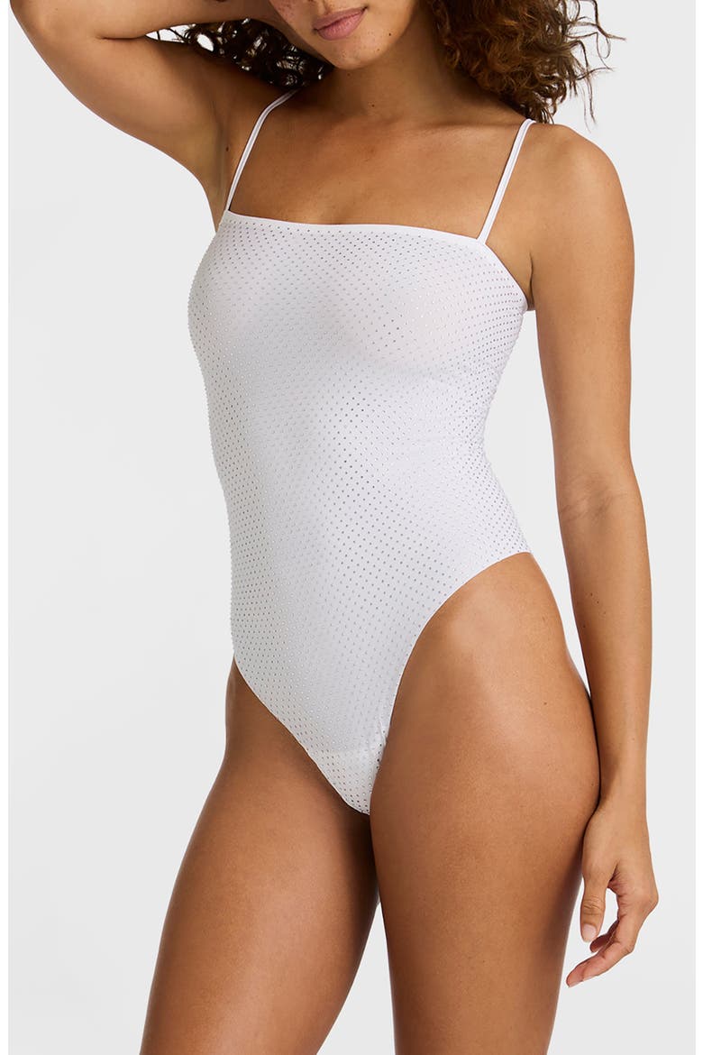 Party Starter Straight Cami Bodysuit, Main, color, CRYSTAL WHITE