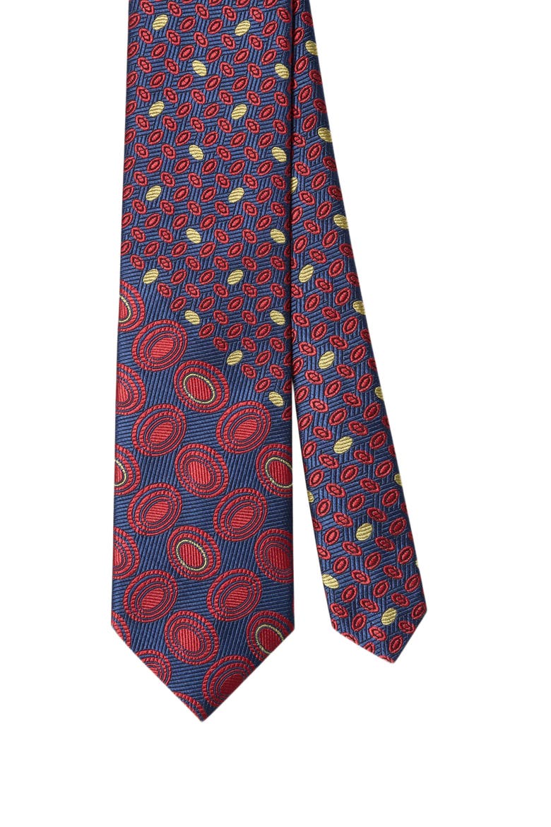 Robert Dot Stripe Mix Best of Class Necktie, Main, color, Red Multi