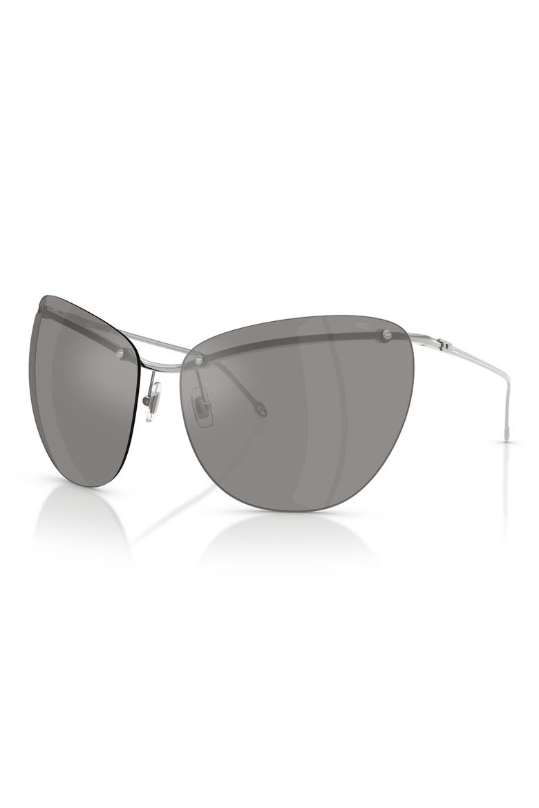 DL1007 D-Gies 71mm Mirrored Cat Eye Sunglasses, Alternate, color, GREY MIRROR / GREY MIRROR