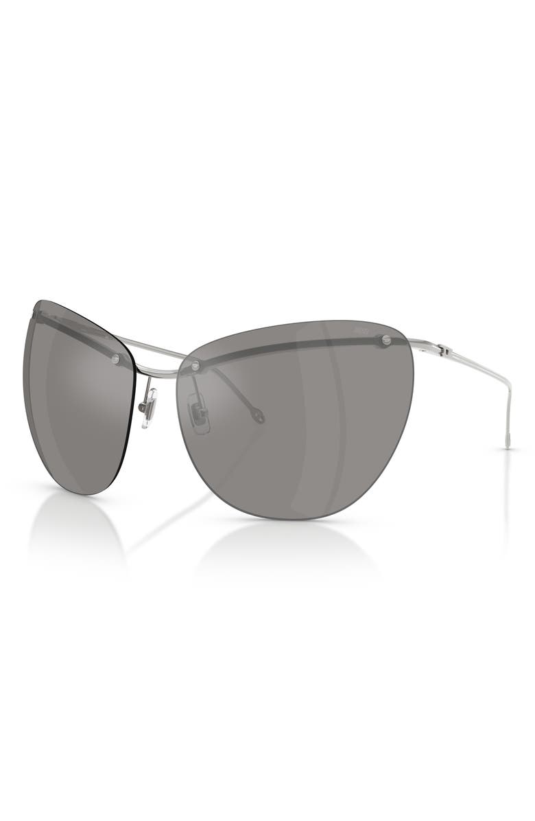 DIESEL<sup>®</sup> DL1007 D-Gies 71mm Mirrored Cat Eye Sunglasses, Alternate, color, Grey Mirror / Grey Mirror