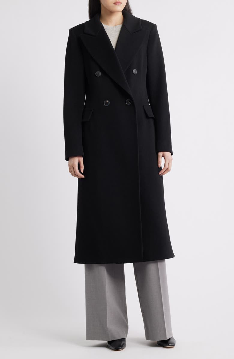 Fleurette Maxi Loro Piana Wool & Cashmere Coat, Main, color, Black