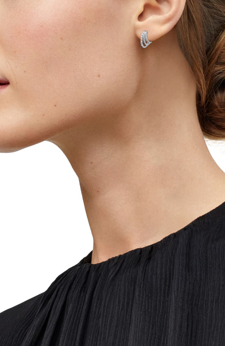 Frankie & Zoe Diamond Hoop Earrings, Alternate, color, White Gold