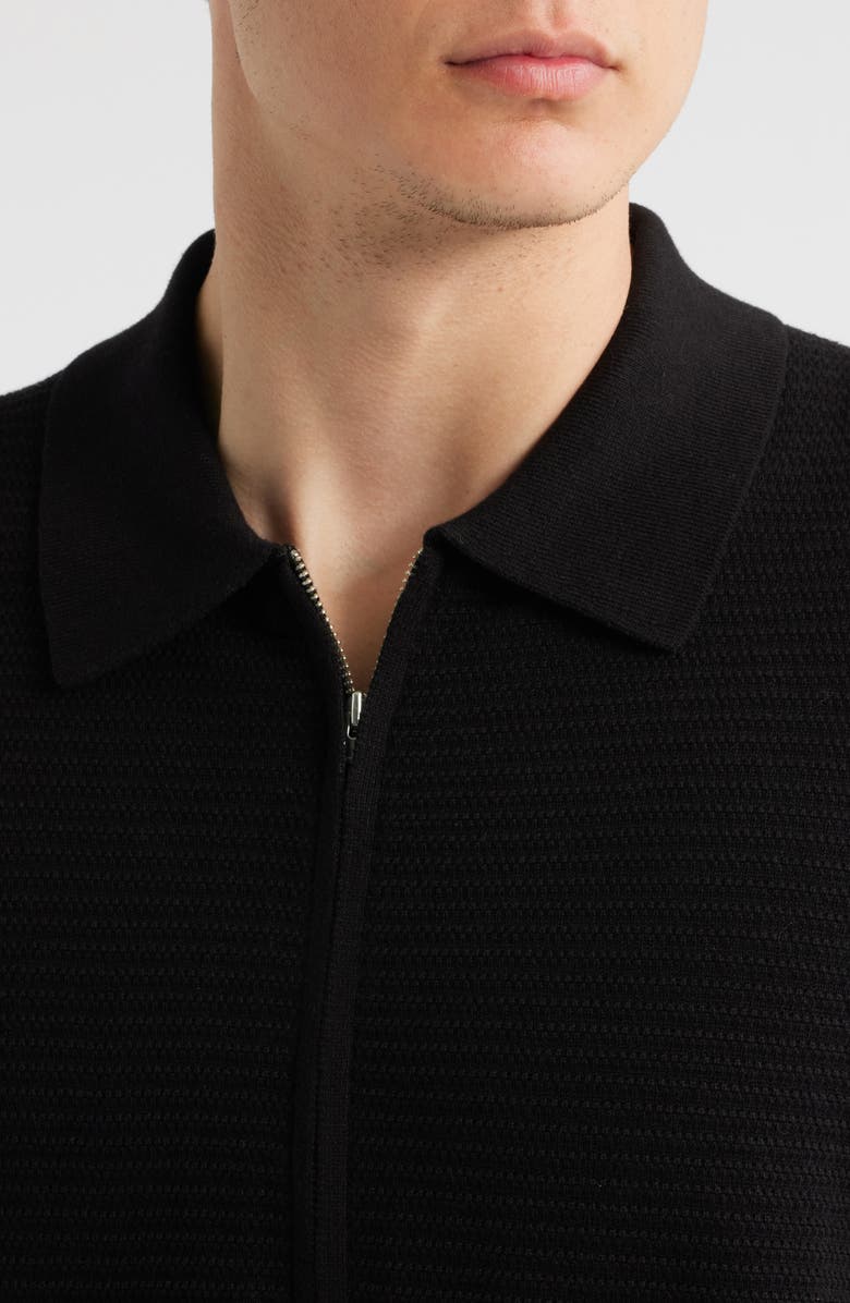 NN07 Gustav 6686 Short Sleeve Full Zip Cardigan, Alternate, color, Black