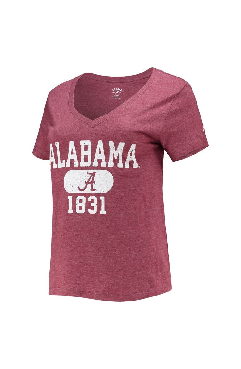 LEAGUE COLLEGIATE WEAR Women's League Collegiate Wear Heathered Crimson Alabama Crimson Tide Intramural Boyfriend Tri-Blend V-Neck T-Shirt, Alternate, color, Crimson